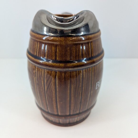 Seagram's Benchmark Premium Bourbon Wood Barrel Advertising Pub Jug Water Jug - Picture 2 of 6